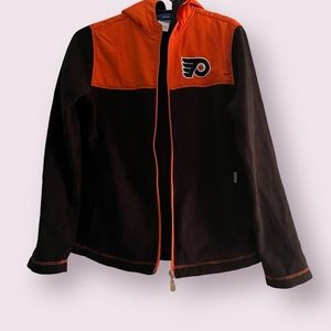 Flyers Hooded Zip-Up, Orange and Black, Reebok, Size Large, Women’s